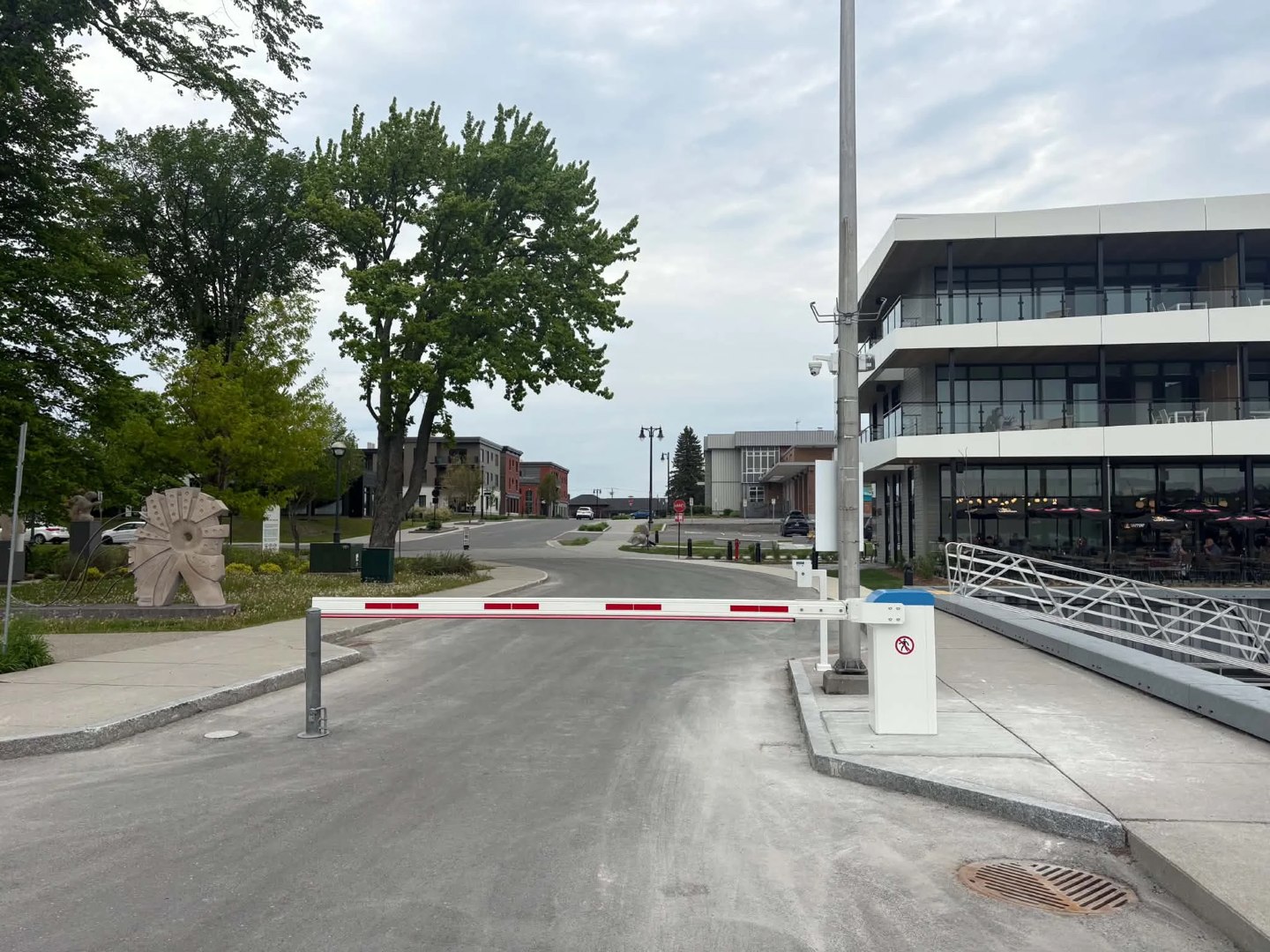 Lac-Mégantic marina gate looking toward town